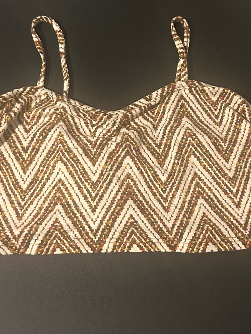 EARTHBOUND XL Brown Chevron Spaghetti-Strap Bralette